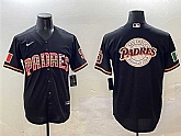 Men's San Diego Padres Team Big Logo Black Mexico Cool Base Stitched Jersey,baseball caps,new era cap wholesale,wholesale hats